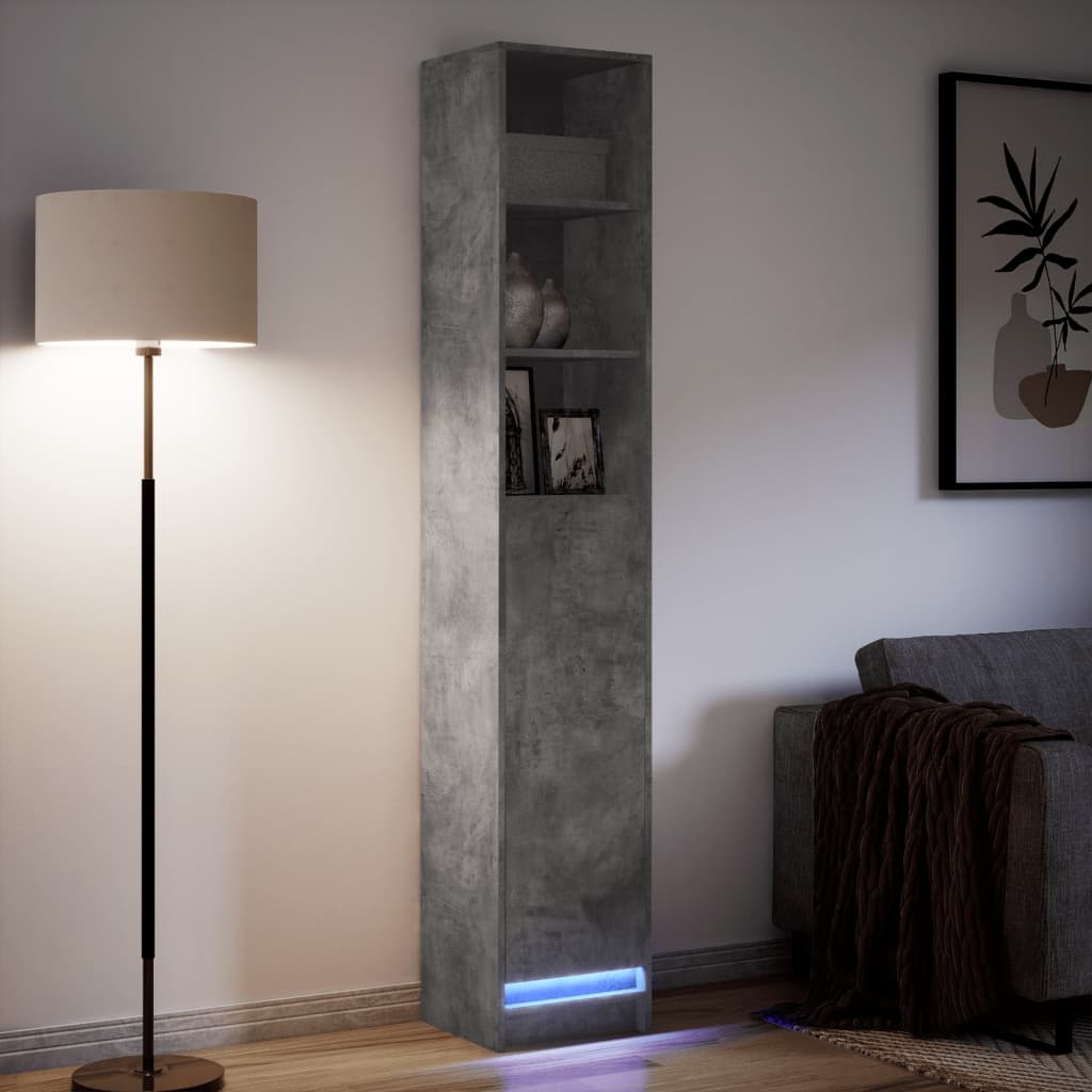 VidaXL Dressoir met LED 36x32,5x200 cm bewerkt hout betongrijs