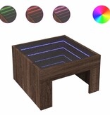 VidaXL Salontafel met Infinity LED 50x50x30 cm bruin eikenkleurig