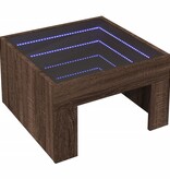 VidaXL Salontafel met Infinity LED 50x50x30 cm bruin eikenkleurig
