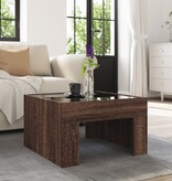 VidaXL Salontafel met Infinity LED 50x50x30 cm bruin eikenkleurig