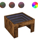 VidaXL Salontafel met Infinity LED 50x50x30 cm gerookt eikenkleurig