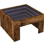 VidaXL Salontafel met Infinity LED 50x50x30 cm gerookt eikenkleurig