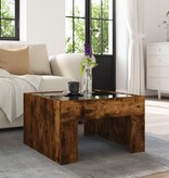 VidaXL Salontafel met Infinity LED 50x50x30 cm gerookt eikenkleurig