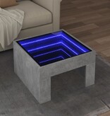 VidaXL Salontafel met Infinity LED 50x50x30 cm betongrijs