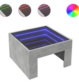 VidaXL Salontafel met Infinity LED 50x50x30 cm betongrijs