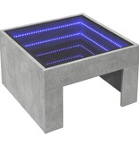 VidaXL Salontafel met Infinity LED 50x50x30 cm betongrijs
