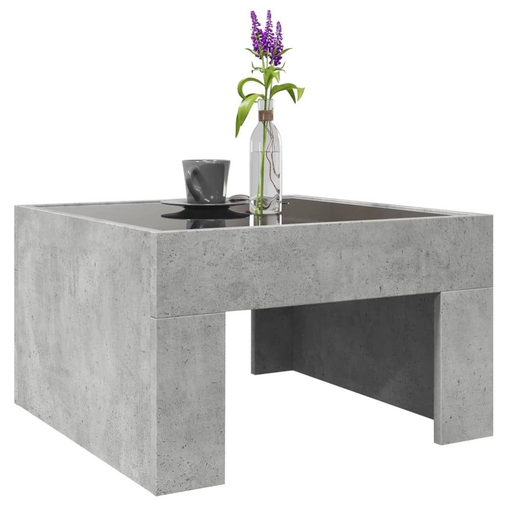 VidaXL Salontafel met Infinity LED 50x50x30 cm betongrijs