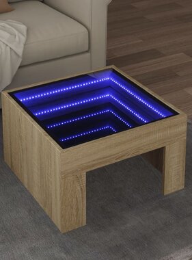 VidaXL Salontafel met Infinity LED 50x50x30 cm sonoma eikenkleurig