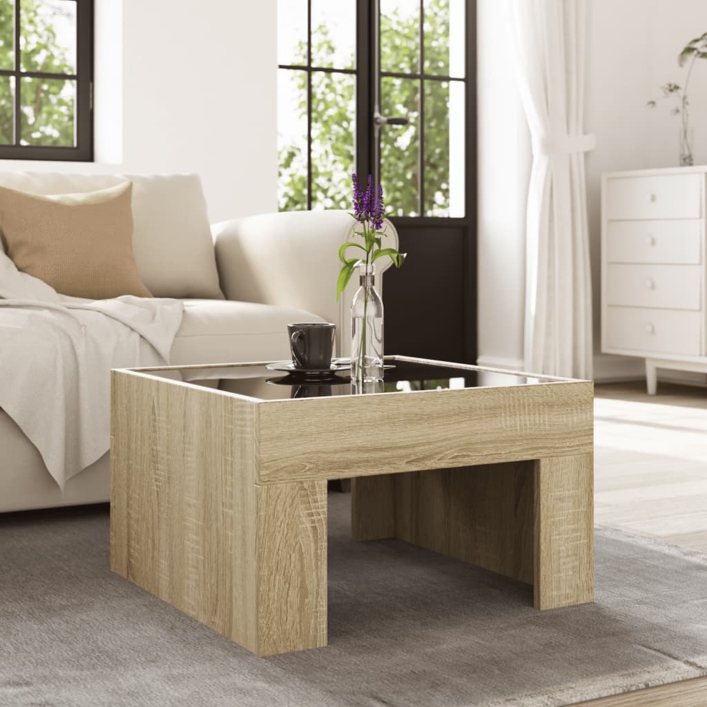 VidaXL Salontafel met Infinity LED 50x50x30 cm sonoma eikenkleurig