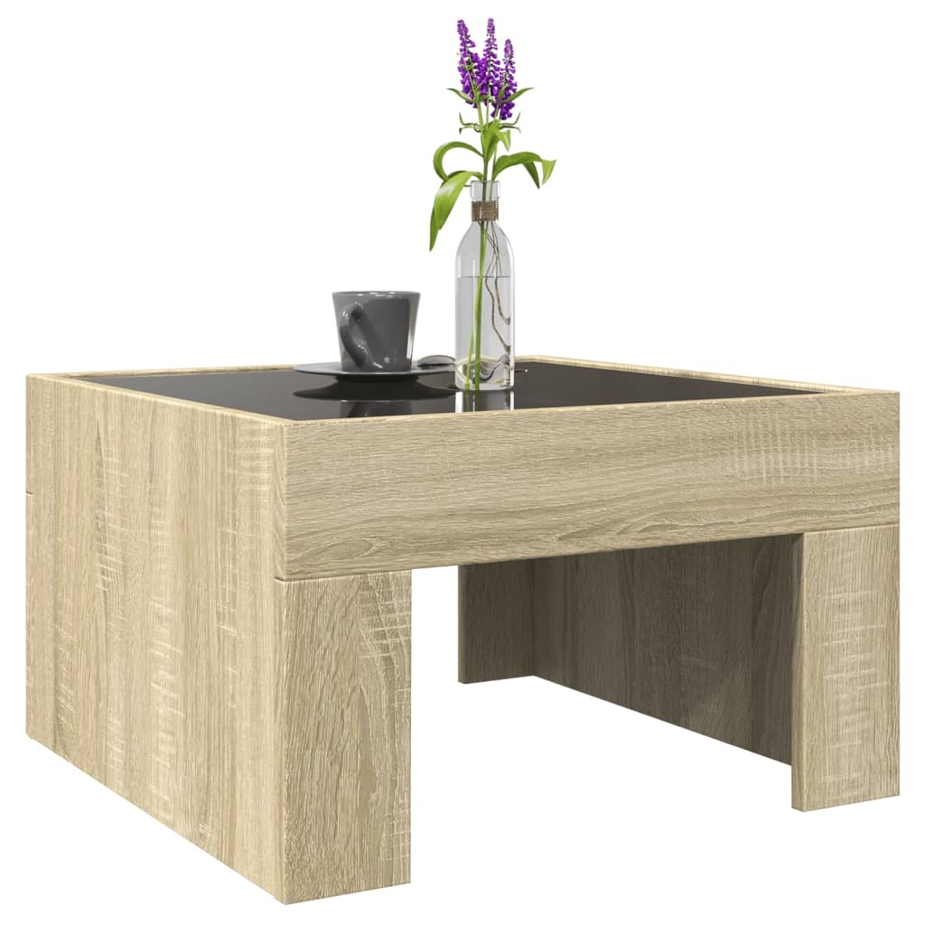 VidaXL Salontafel met Infinity LED 50x50x30 cm sonoma eikenkleurig