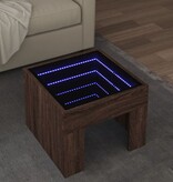 VidaXL Salontafel met Infinity LED 40x40x30 cm bruin eikenkleurig