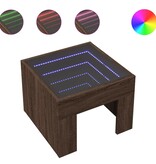 VidaXL Salontafel met Infinity LED 40x40x30 cm bruin eikenkleurig