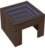 VidaXL Salontafel met Infinity LED 40x40x30 cm bruin eikenkleurig