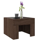 VidaXL Salontafel met Infinity LED 40x40x30 cm bruin eikenkleurig