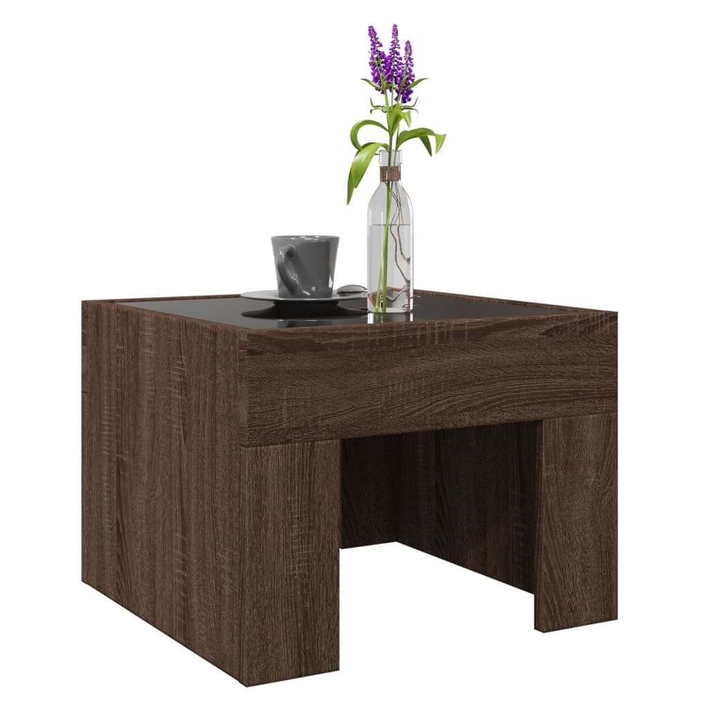 VidaXL Salontafel met Infinity LED 40x40x30 cm bruin eikenkleurig