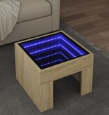VidaXL Salontafel met Infinity LED 40x40x30 cm sonoma eikenkleurig
