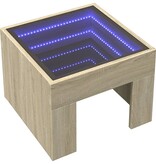 VidaXL Salontafel met Infinity LED 40x40x30 cm sonoma eikenkleurig