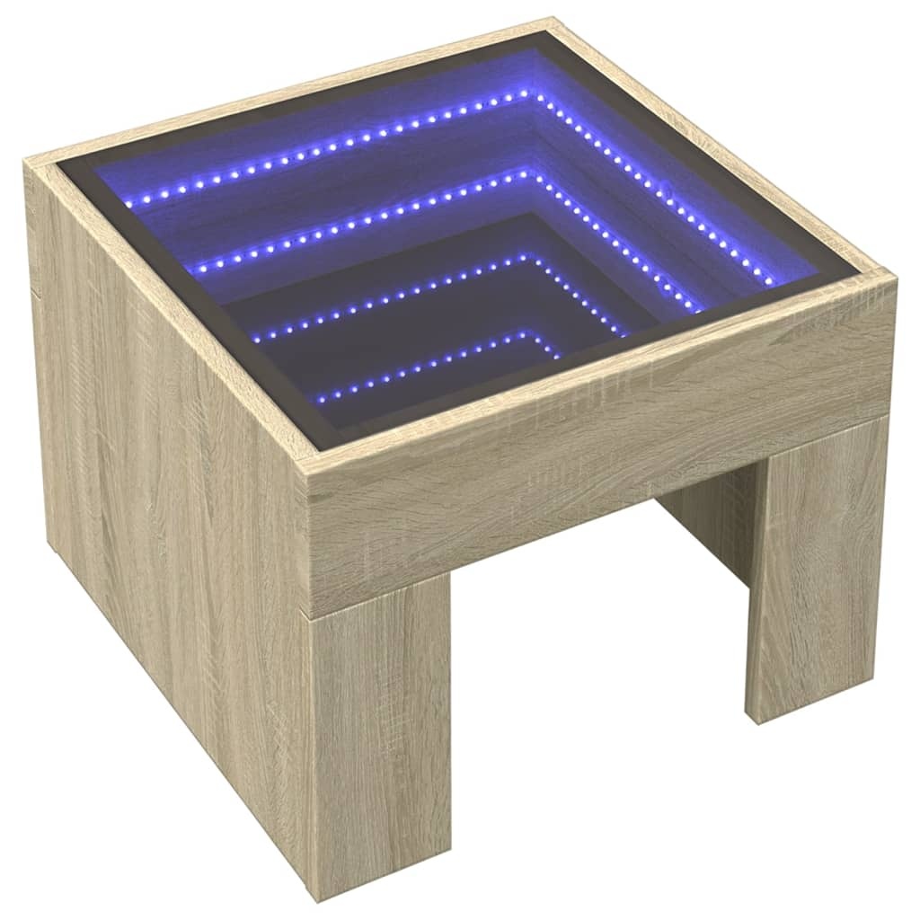VidaXL Salontafel met Infinity LED 40x40x30 cm sonoma eikenkleurig