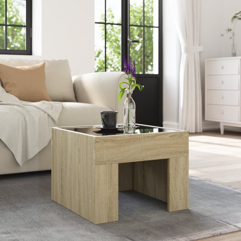 VidaXL Salontafel met Infinity LED 40x40x30 cm sonoma eikenkleurig