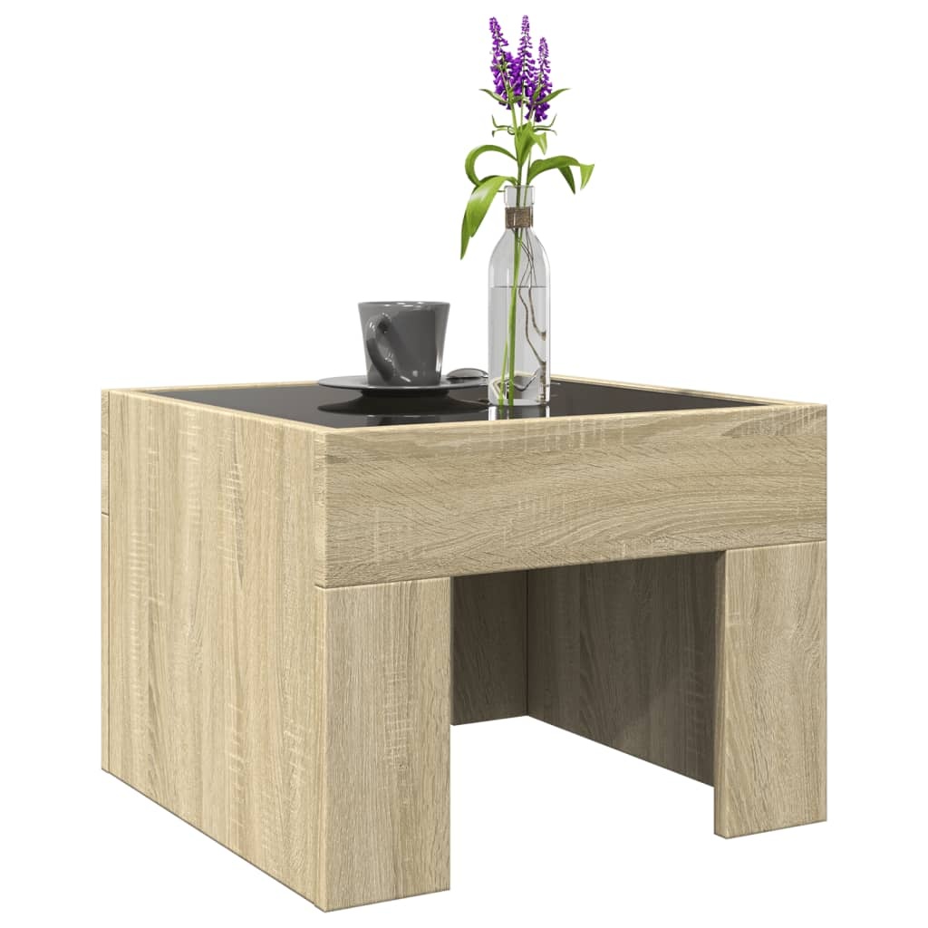 VidaXL Salontafel met Infinity LED 40x40x30 cm sonoma eikenkleurig