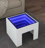 VidaXL Salontafel met Infinity LED 40x40x30 cm wit
