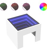 VidaXL Salontafel met Infinity LED 40x40x30 cm wit