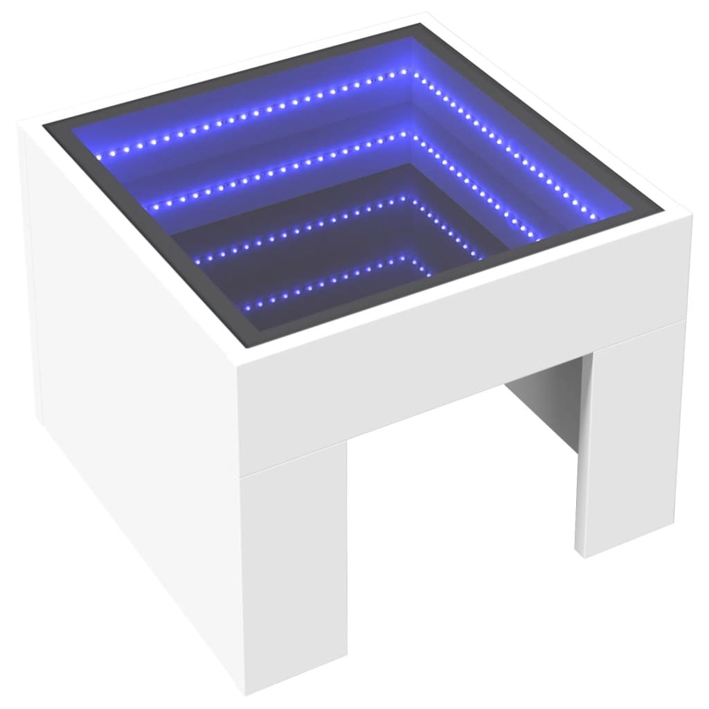 VidaXL Salontafel met Infinity LED 40x40x30 cm wit