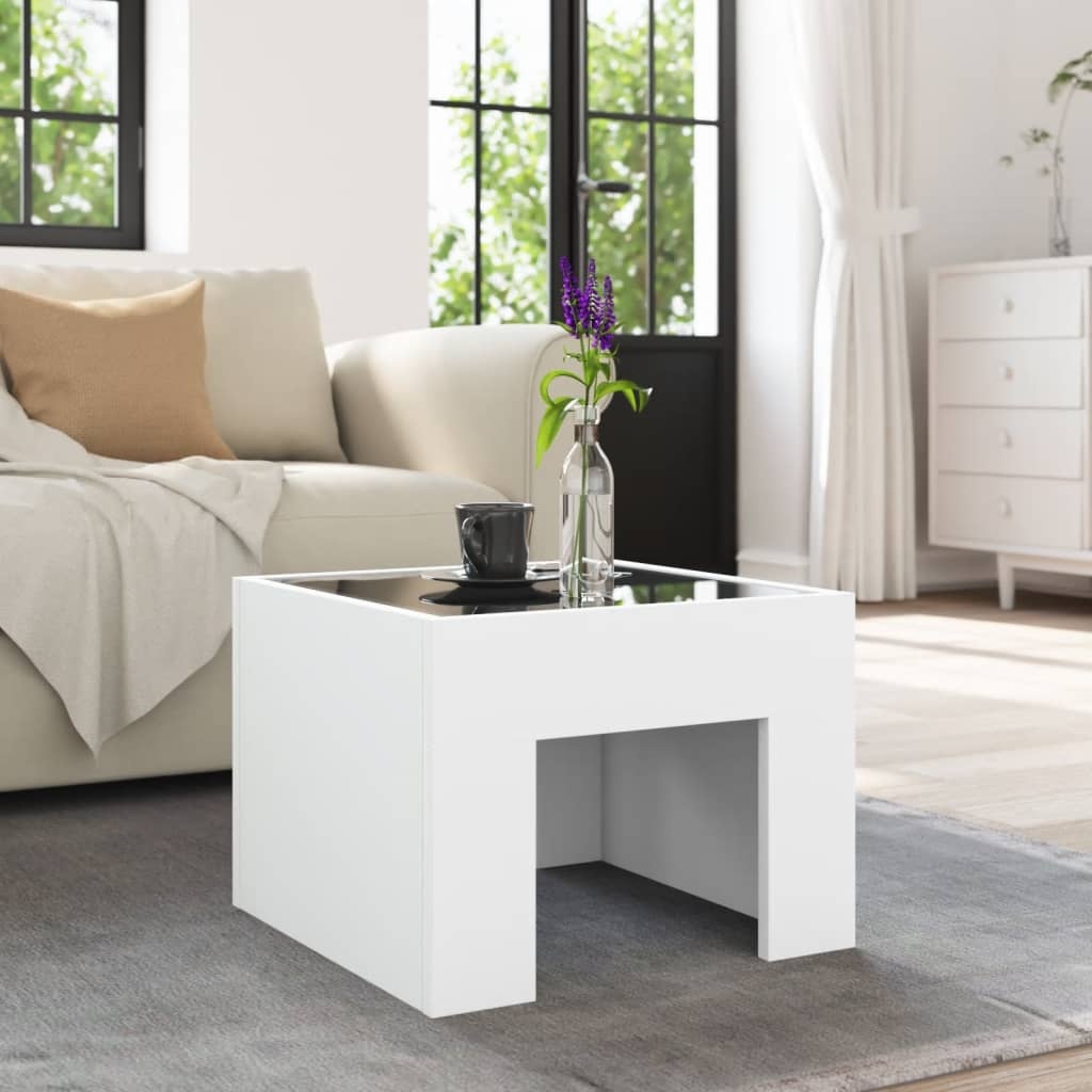 VidaXL Salontafel met Infinity LED 40x40x30 cm wit