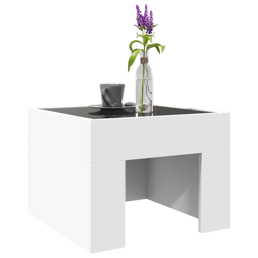 VidaXL Salontafel met Infinity LED 40x40x30 cm wit