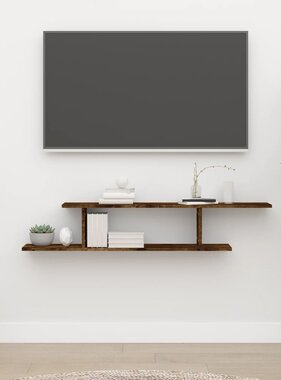 VidaXL Tv-wandschap 125x18x23 cm bewerkt hout gerookt eikenkleurig