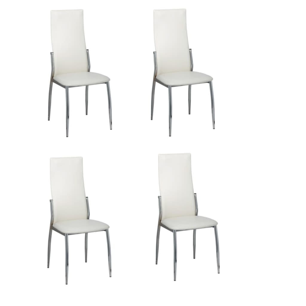 VidaXL Eetkamerstoelen 4 st kunstleer wit