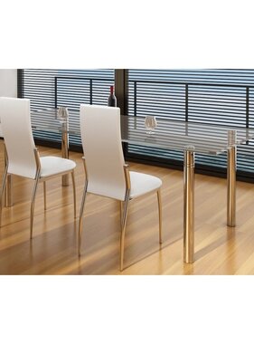 VidaXL Eetkamerstoelen 2 st kunstleer wit