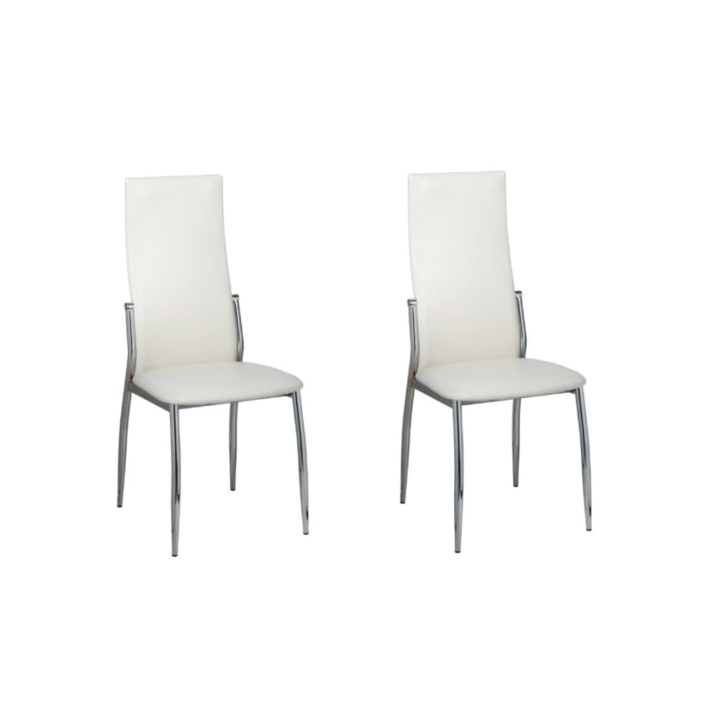 VidaXL Eetkamerstoelen 2 st kunstleer wit