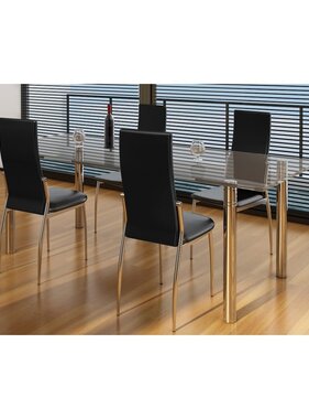 VidaXL Eetkamerstoelen 4 st kunstleer zwart