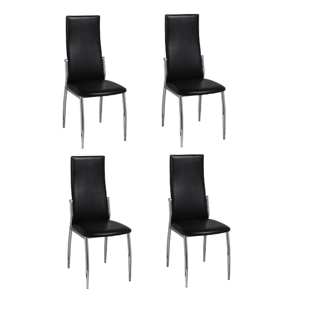 VidaXL Eetkamerstoelen 4 st kunstleer zwart