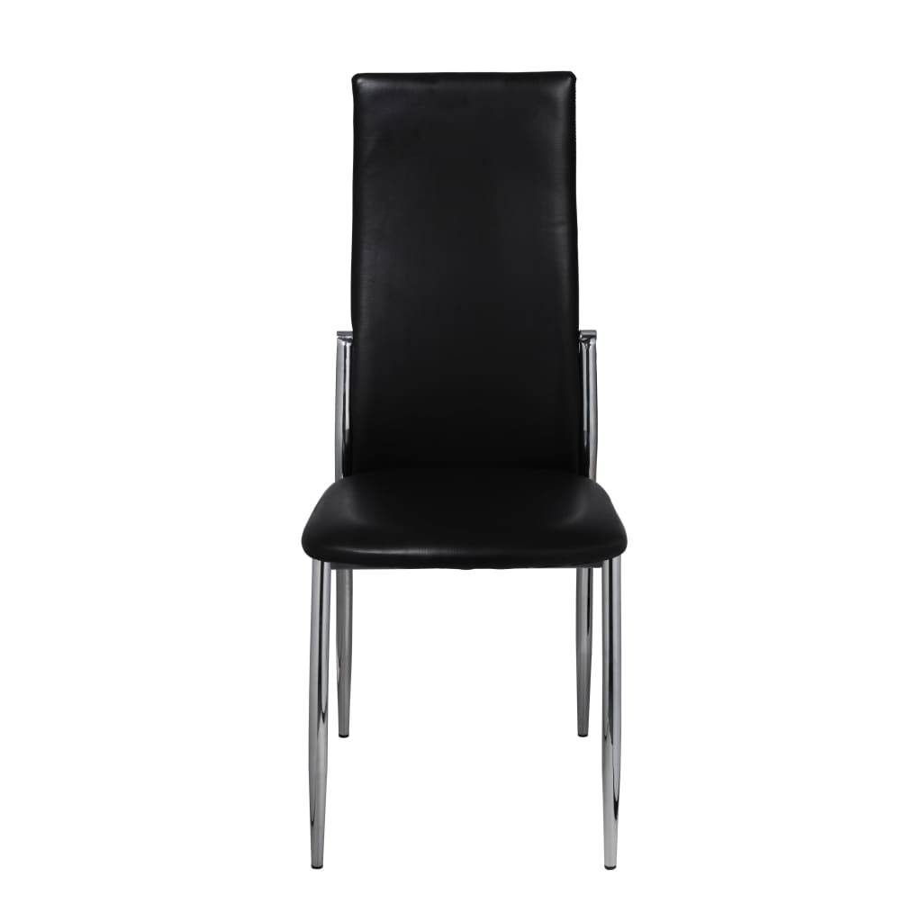 VidaXL Eetkamerstoelen 4 st kunstleer zwart