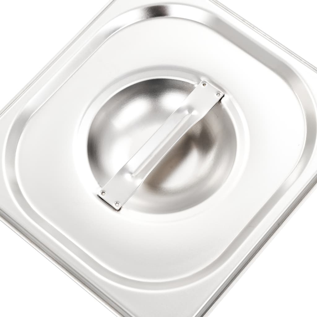 VidaXL Deksels 8 st voor GN 1/6 schalen roestvrij staal