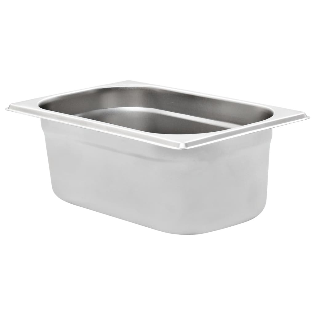 VidaXL Gastronormbakken 8 st GN 1/4 100 mm roestvrij staal