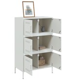 vidaXL Hoge kast 68x39x113 cm staal wit