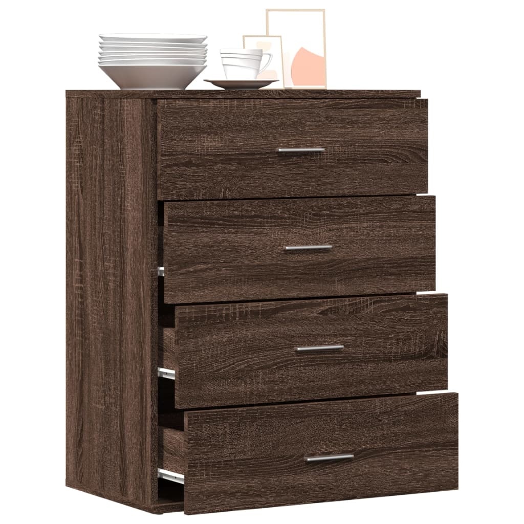 vidaXL Dressoir 60x39x80 cm bewerkt hout grijs sonoma