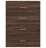 vidaXL Dressoir 60x39x80 cm bewerkt hout grijs sonoma