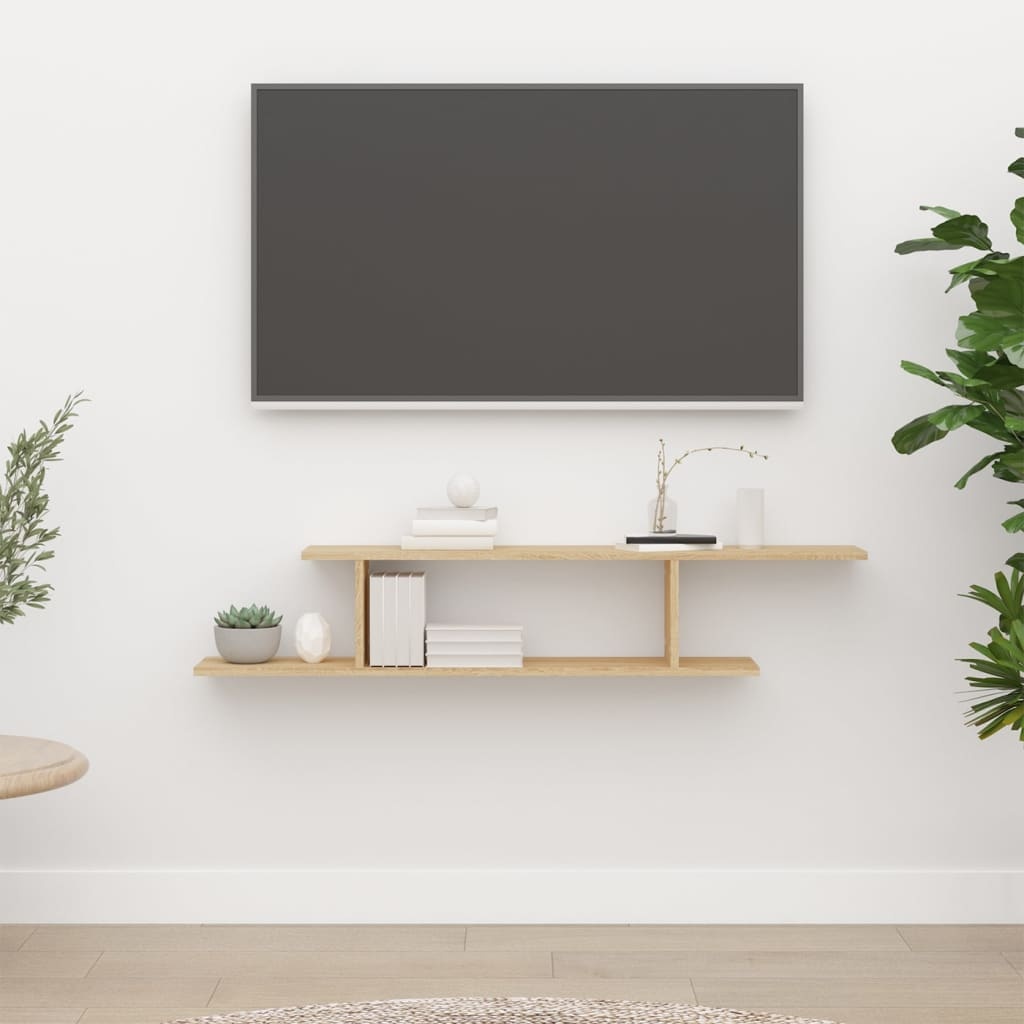 VidaXL Tv-wandschap 125x18x23 cm bewerkt hout sonoma eikenkleurig
