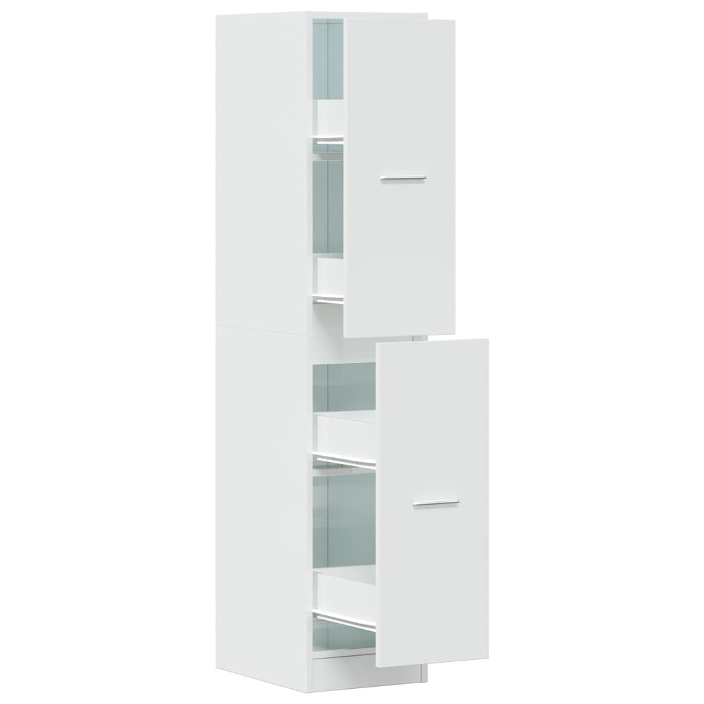VidaXL Apothekerskast 30x41x144,5 cm bewerkt hout hoogglans wit