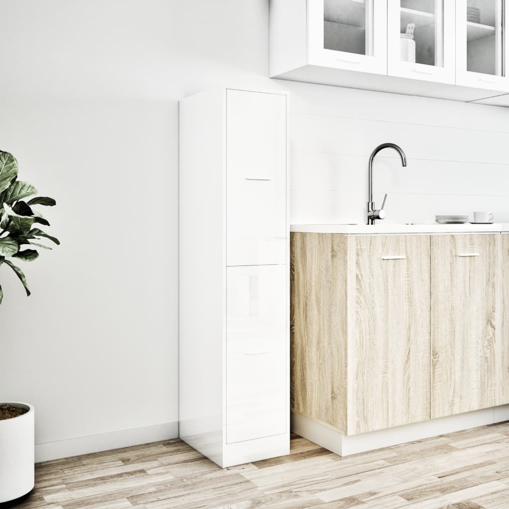 VidaXL Apothekerskast 30x41x144,5 cm bewerkt hout hoogglans wit