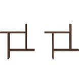 VidaXL Wandschappen 2 st 50x12x50 cm bewerkt hout bruin eikenkleurig