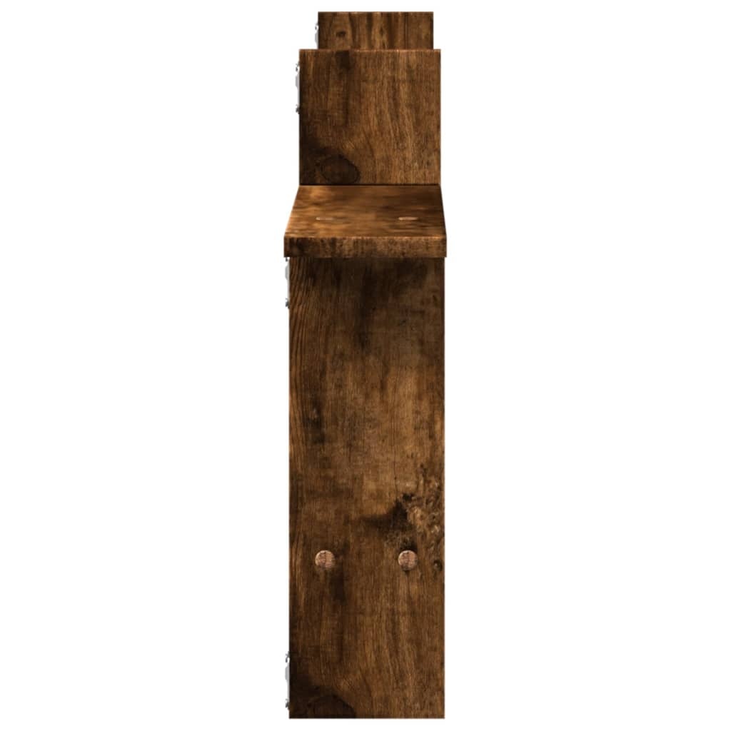 VidaXL Wandschappen 2 st 50x12x50 cm bewerkt hout gerookt eikenkleurig