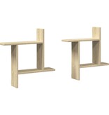 VidaXL Wandschappen 2 st 50x12x50 cm bewerkt hout sonoma eikenkleurig