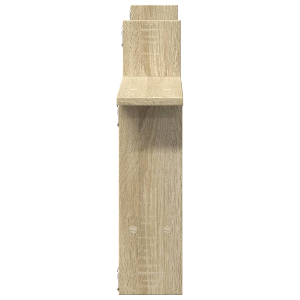 VidaXL Wandschappen 2 st 50x12x50 cm bewerkt hout sonoma eikenkleurig