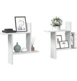 VidaXL Wandschappen 2 st 50x12x50 cm bewerkt hout wit