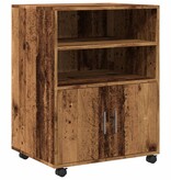 VidaXL Rolkast 60x48x81 cm bewerkt hout oud houtkleurig